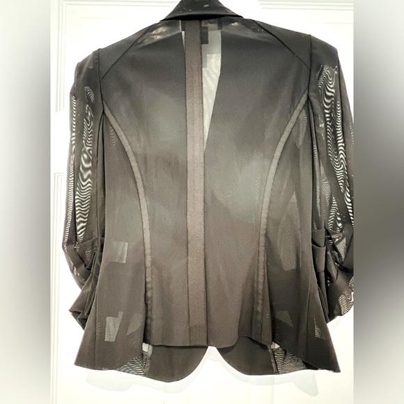 Sandra Augelozzi black jacket, double shoulder pads, gold buttons - Picture 3 of 6